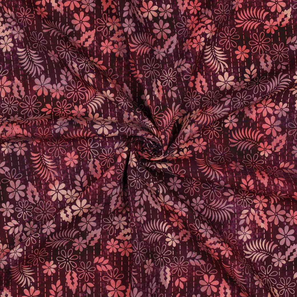 HANDCRAFTED BATIK VISCOSE CERISE #7