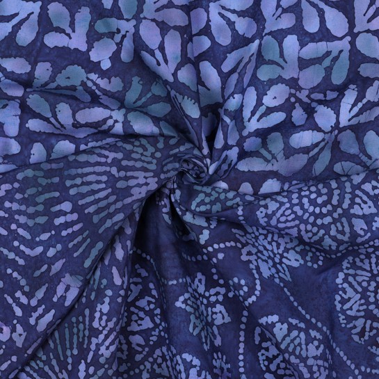HANDGEMAAKTE BATIK VISCOSE MARINEBLAUW #7