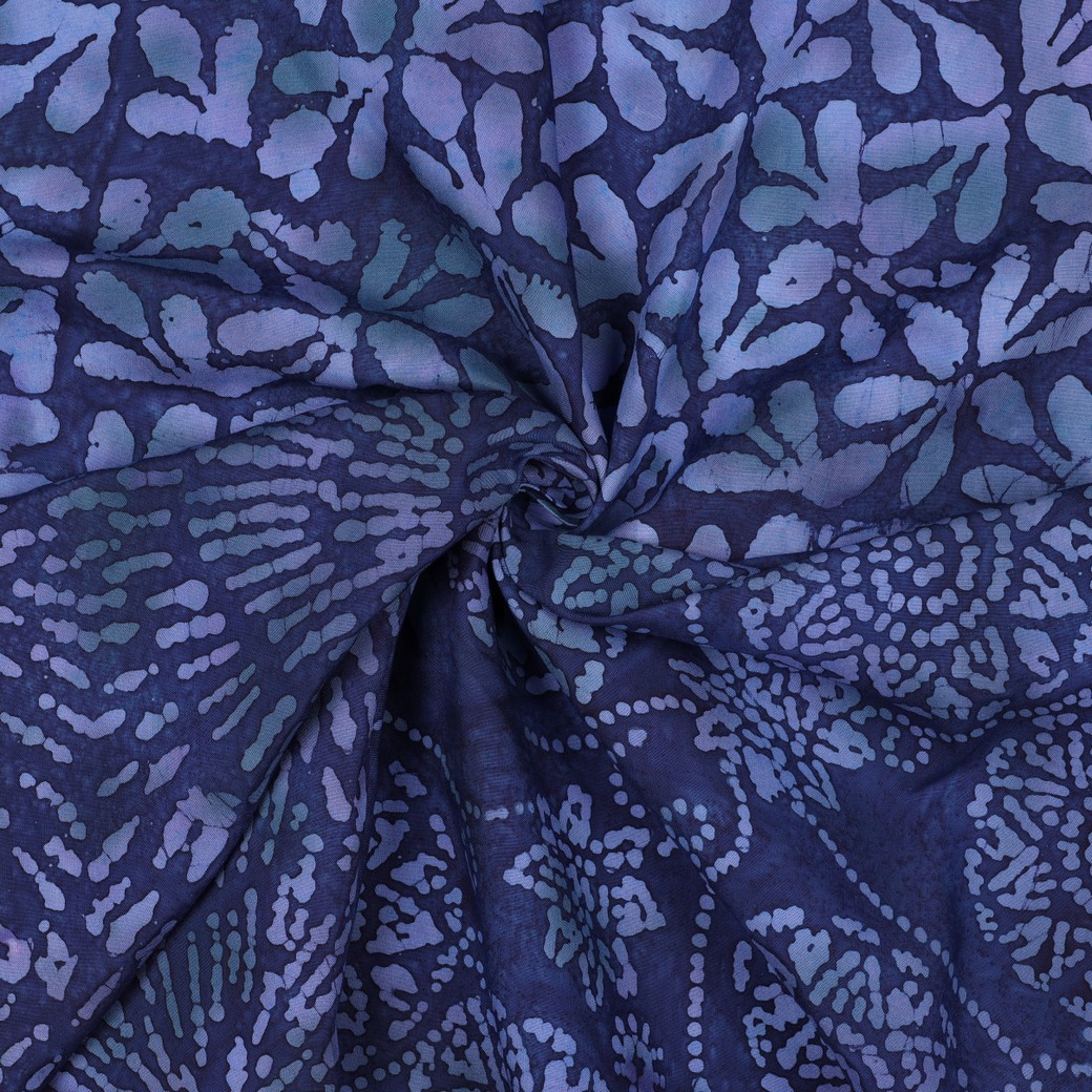 HANDGEMAAKTE BATIK VISCOSE MARINEBLAUW #7