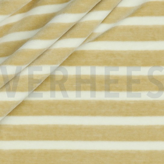 NICKY VELOURS GARENGEVERFD STREPEN ZAND/ECRU #7