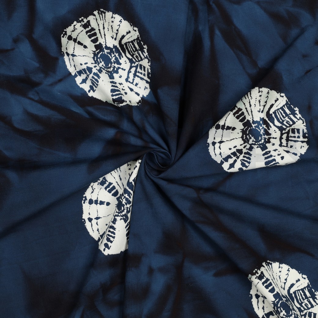 HANDCRAFTED BATIK COTTON NAVY #7