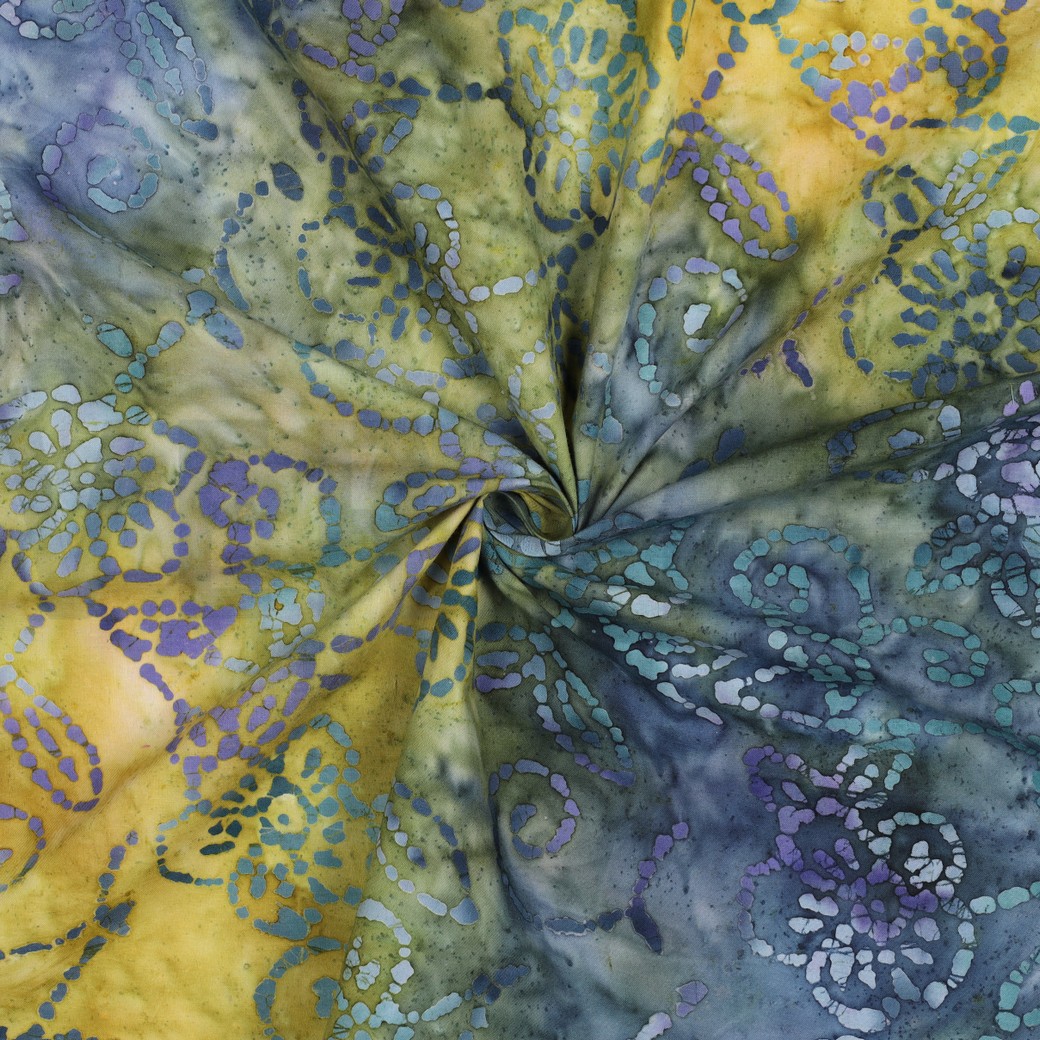 BATIK COTON FAIT MAIN VERT #7