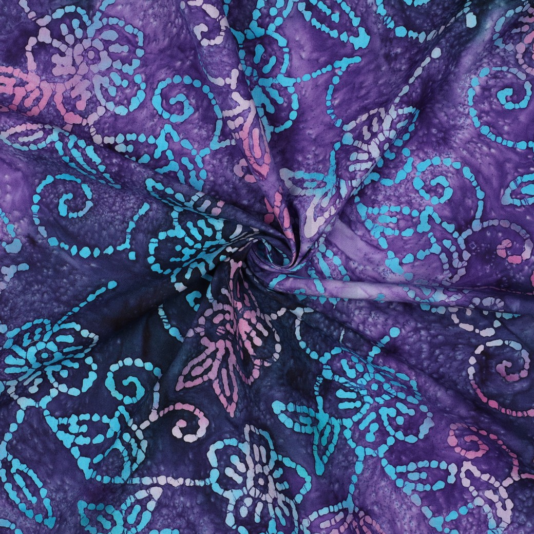 BATIK COTON FAIT MAIN VIOLET #7