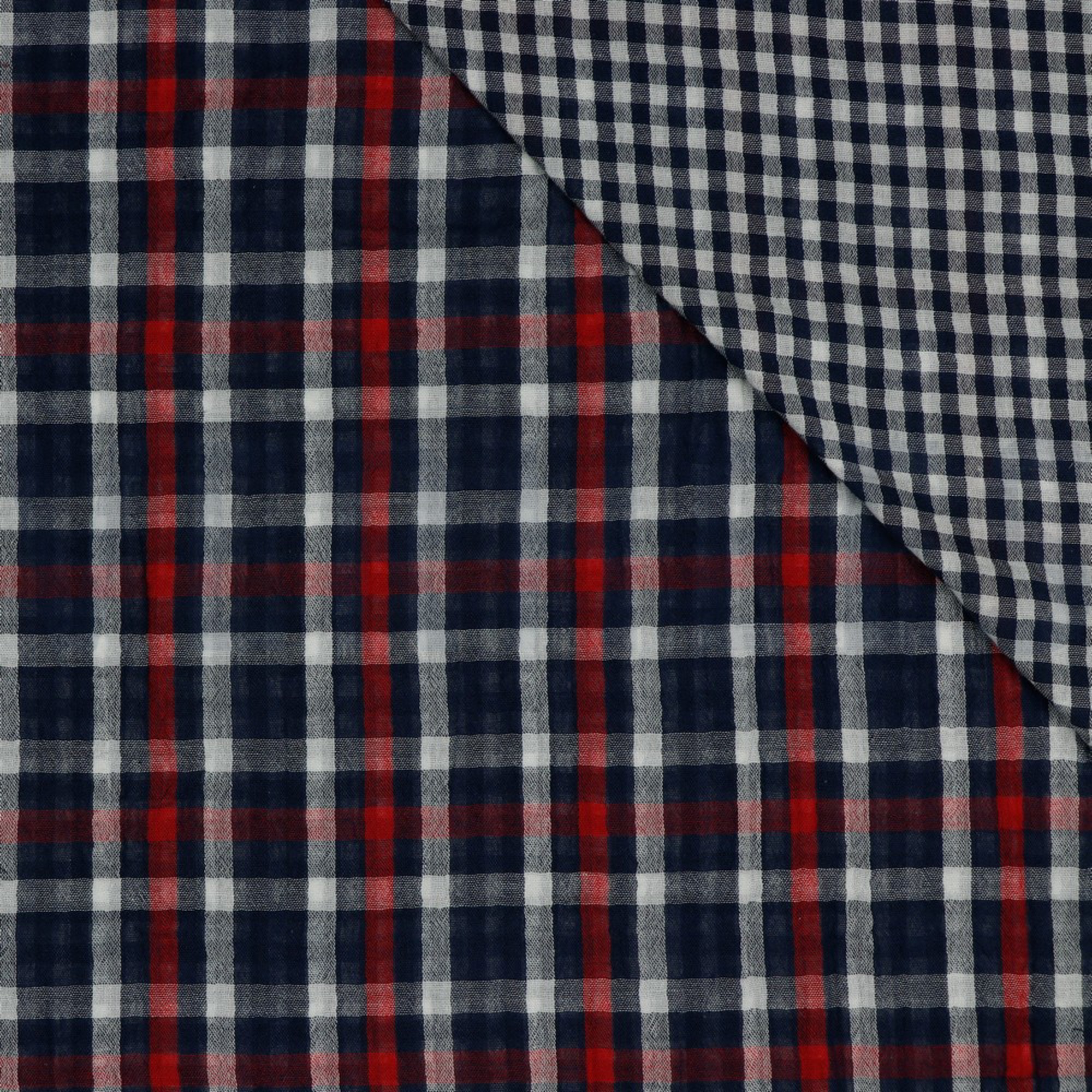 DOUBLE GAUZE DUBBELZIJDIGE RUITEN MARINEBLAUW (high resolution) #3