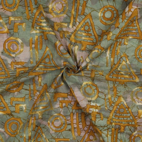 HANDCRAFTED BATIK COTTON OCHRE #7