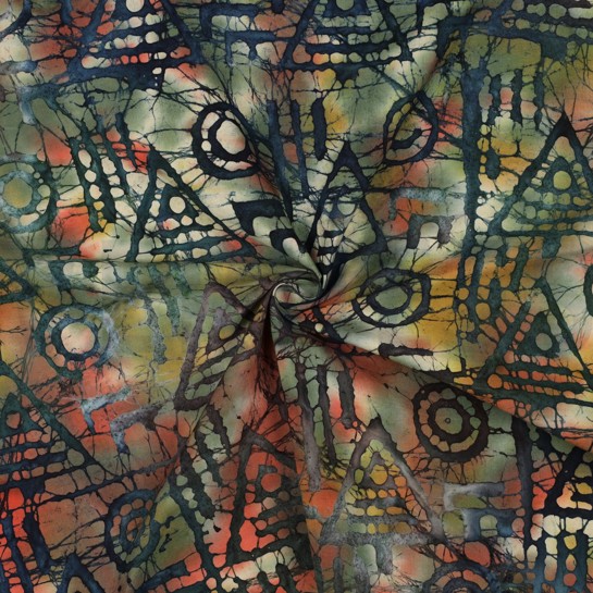 HANDCRAFTED BATIK COTTON GREEN #7