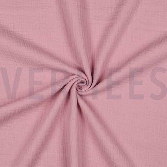DOUBLE GAZE DE COTON GOTS VIEUX ROSE #7