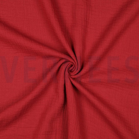 DOUBLE GAUZE GOTS BORDEAUXROOD #7