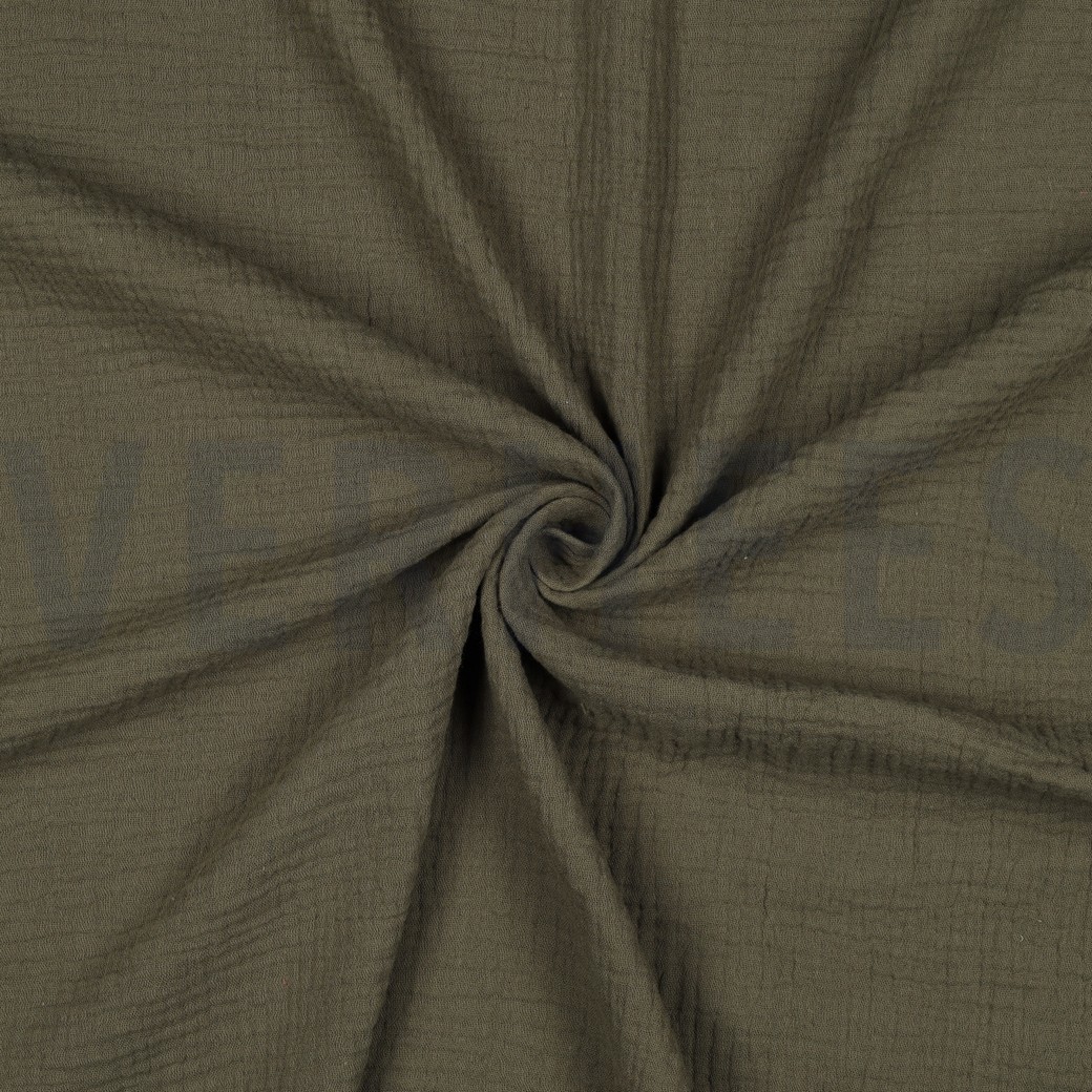 DOUBLE GAZE DE COTON GOTS VERT MOUSSE FONCÉ #7