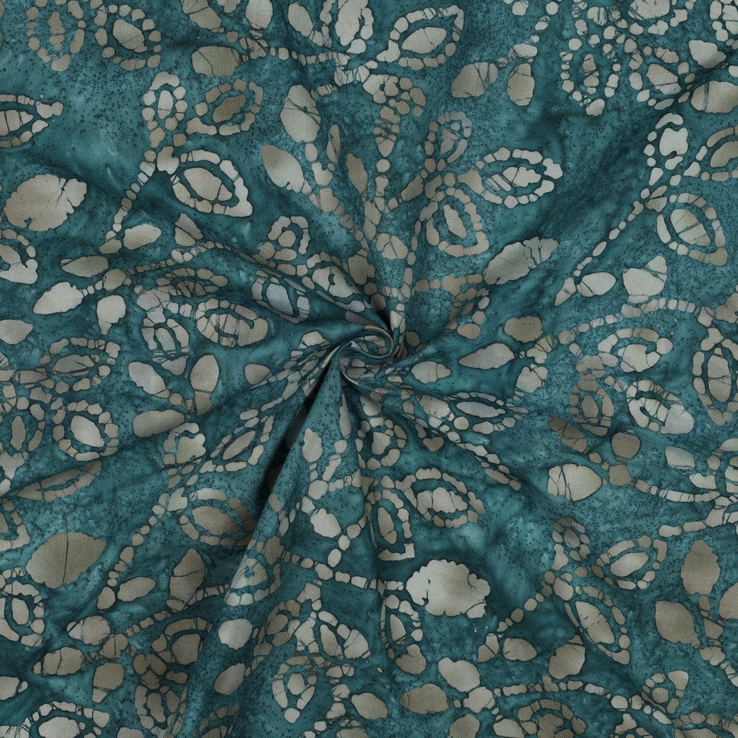 HANDGEFERTIGTE BATIK BAUMWOLLE DUNKEL PETROL #7