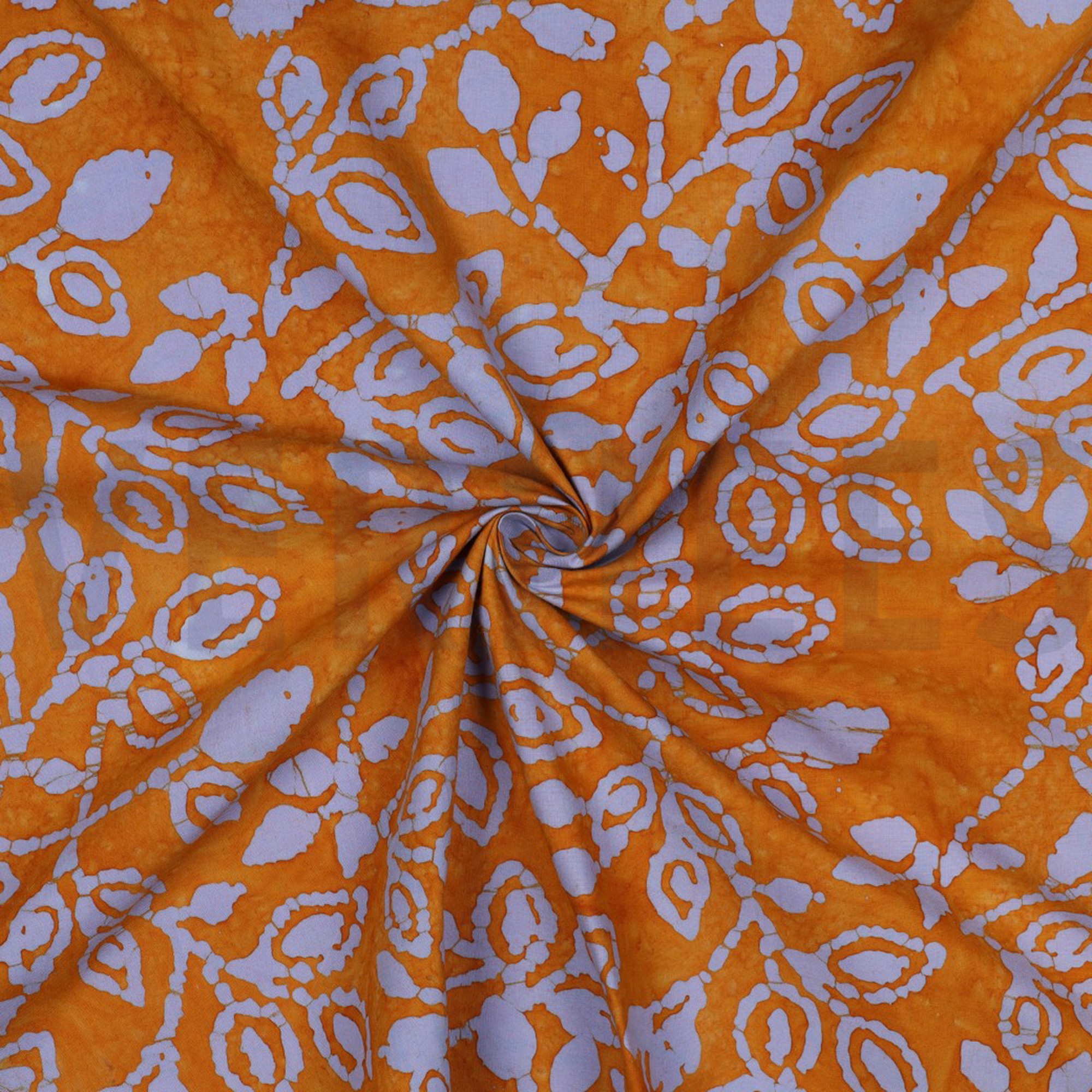 HANDCRAFTED BATIK COTTON ORANGE (high resolution) #3