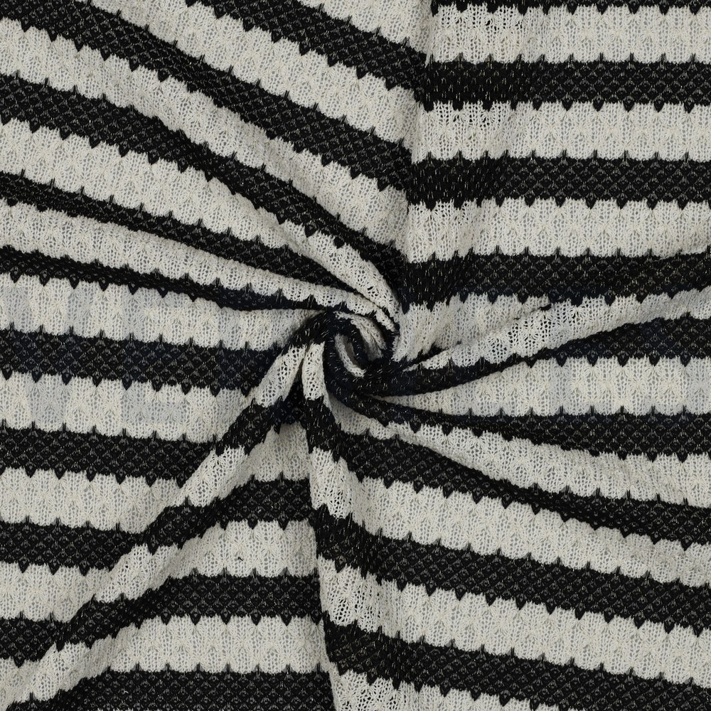 STRICK JACQUARD SCHWARZ GOLD LUREX #7
