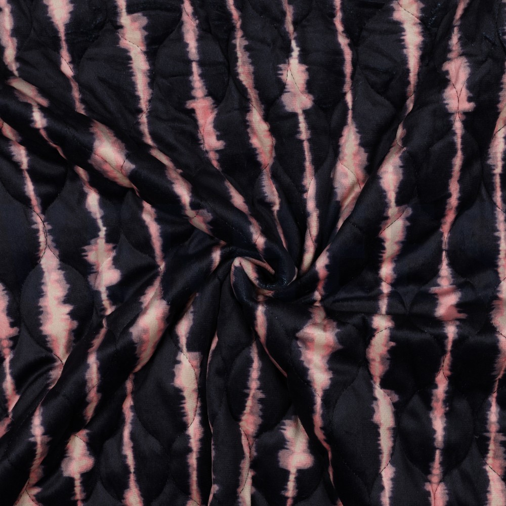 STEPPED VELVET DIGITAL STRIPES NAVY #7