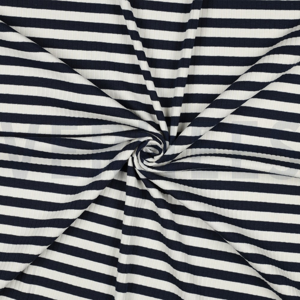 RIB GARENGEVERFD STREPEN DONKERBLAUW #7