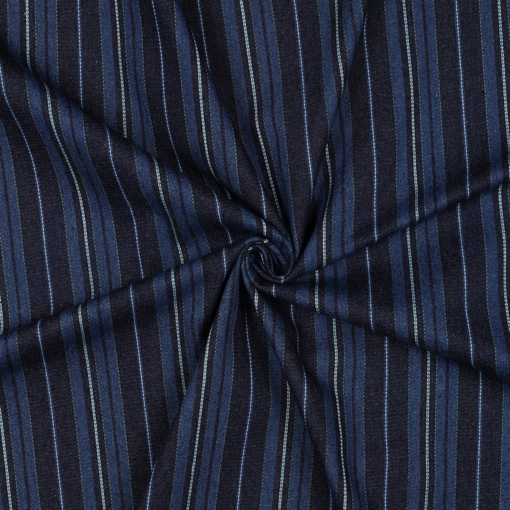 DENIM RAYURES INDIGO #7