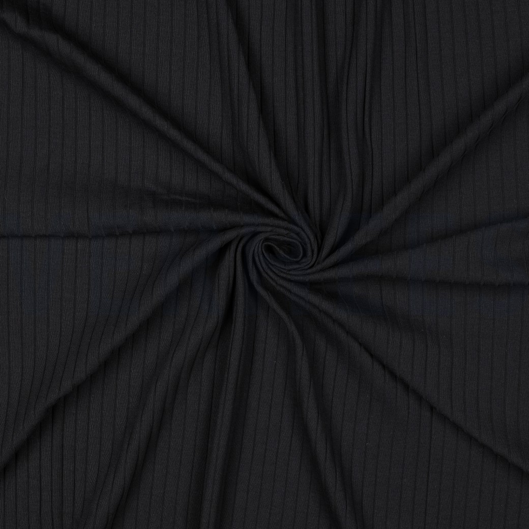 RIB JERSEY GROOT ZWART #7