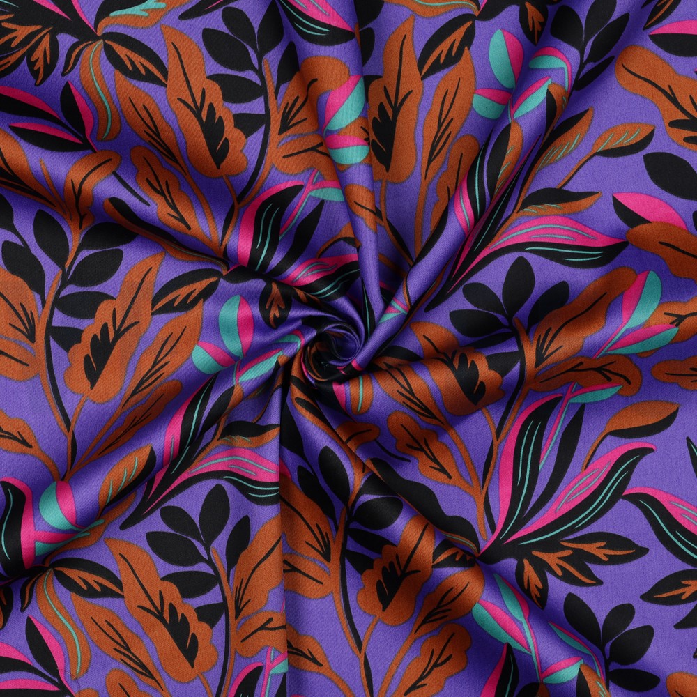BAUMWOLLE SATIN LUSH BLÄTTER NERIDA HANSEN LILA/VIOLETT #7