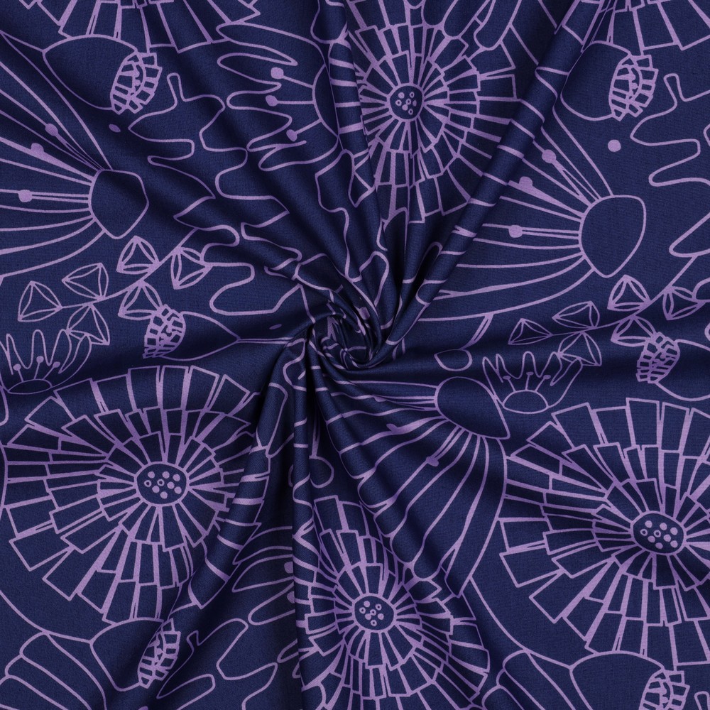 FIJNGEWEVEN KATOENEN POPLIN EDEN NERIDA HANSEN MARINEBLAUW #7