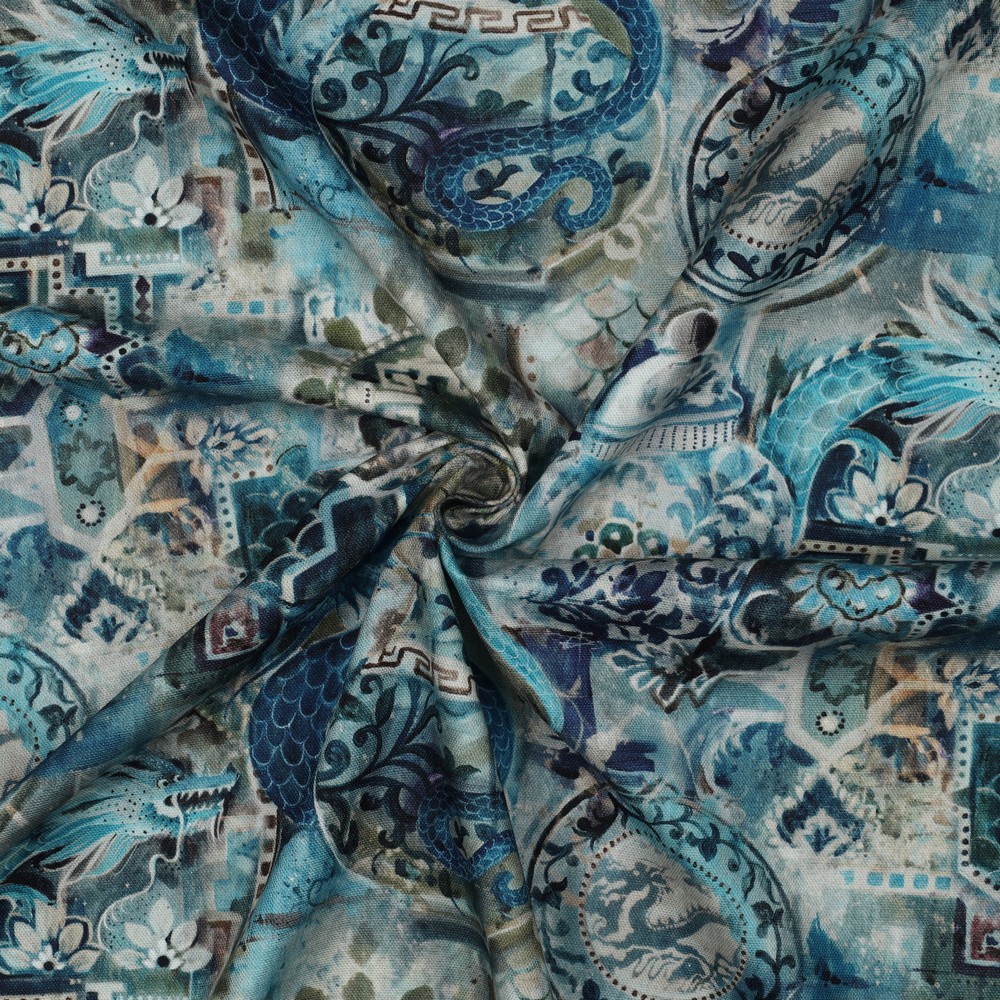 CANVAS DIGITAL ORIENTALISCH PETROL #7