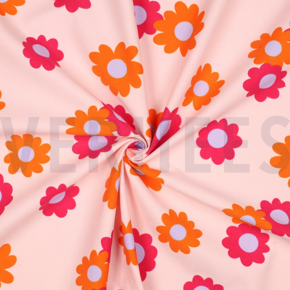 VELOURS MILLERAIES FLEURS ROSE CLAIR #7