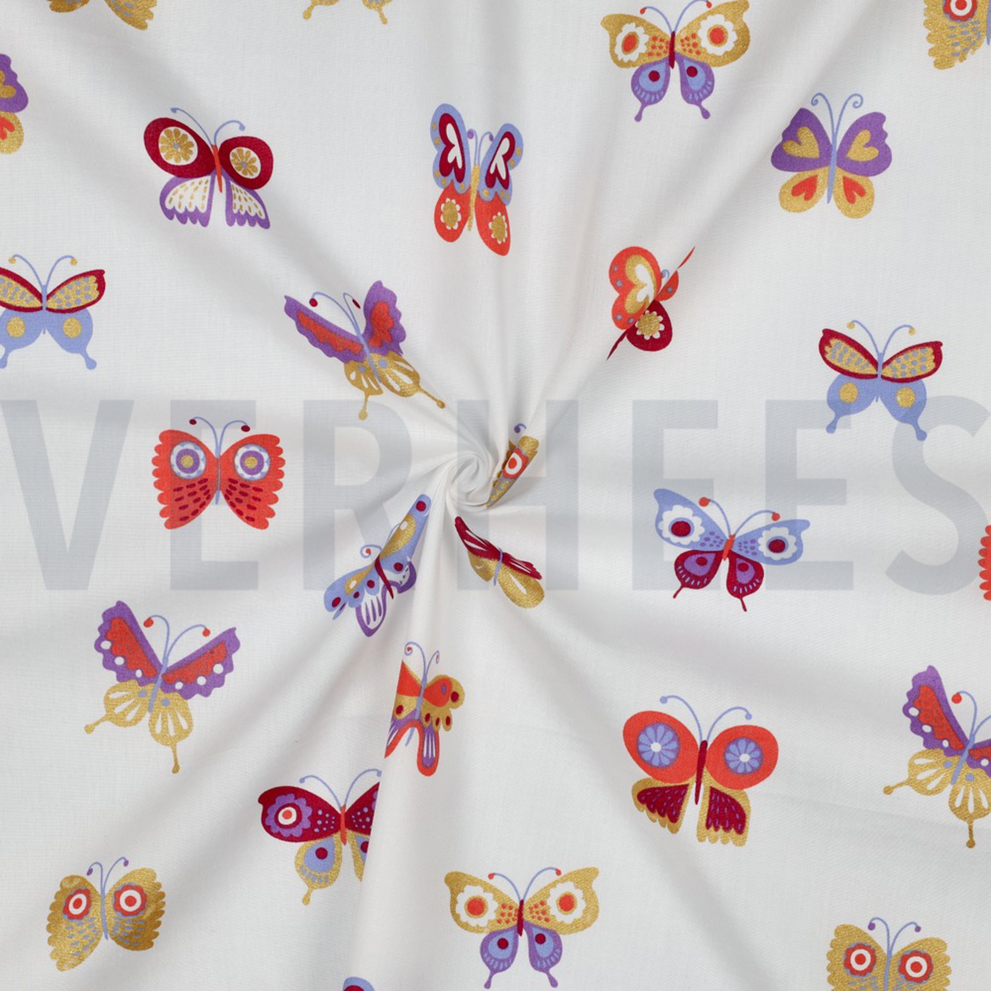 KATOENEN POPLIN FOLIE VLINDERS WIT (high resolution) #3
