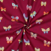POPELINE DE COTON PAILLETTES PAPILLONS FUCHSIA (thumbnail) #3