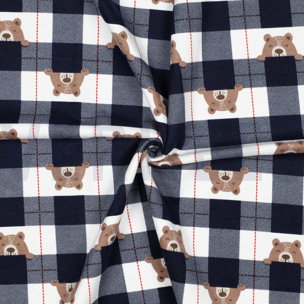 FLANNEL BEARS CHECKS NAVY #7