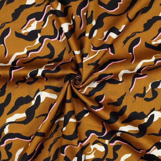 COTTON SATIN ANIMAL SKIN CAMEL #7