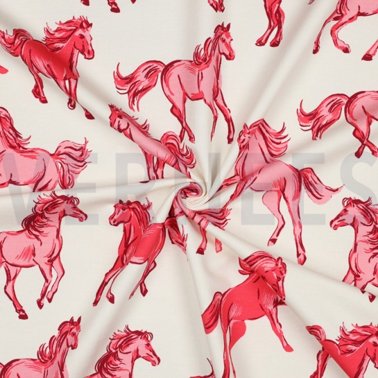 FRENCH TERRY DIGITAL CHEVAUX BLANC CASSÉ #7