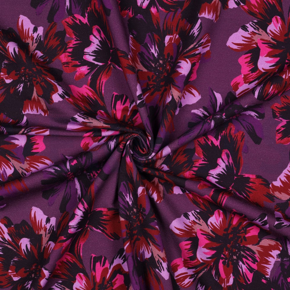 SWEAT DIGITAL BLUMEN DUNKELVIOLETT #7