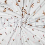 JERSEY DIGITAL KANINCHEN UND BLUMEN WEISS (thumbnail) #3
