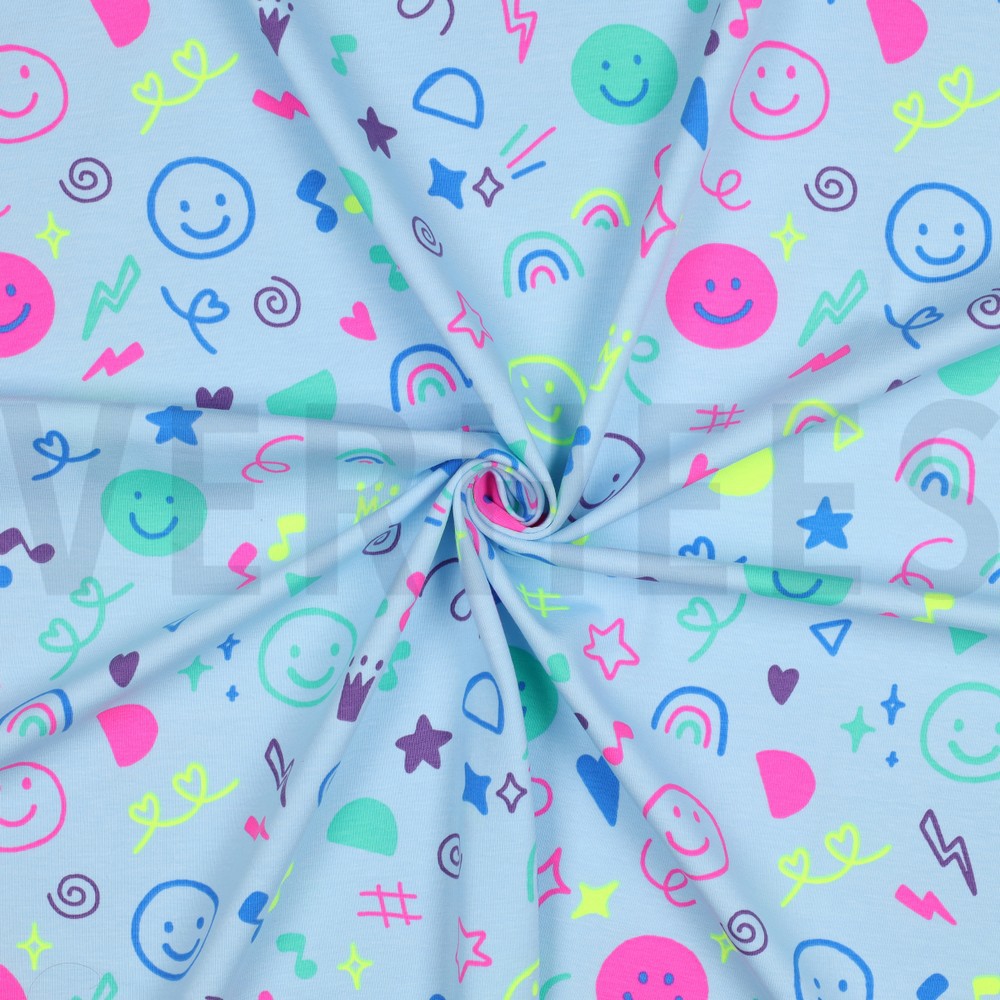 JERSEY NEON GRIBOUILLAGES BLEU CLAIR #7
