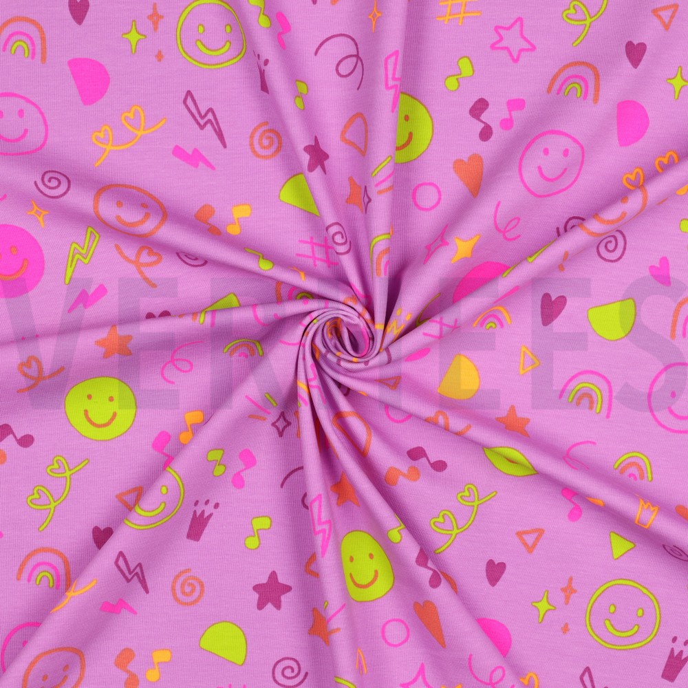 JERSEY NEON DOODLES LAVENDER #7