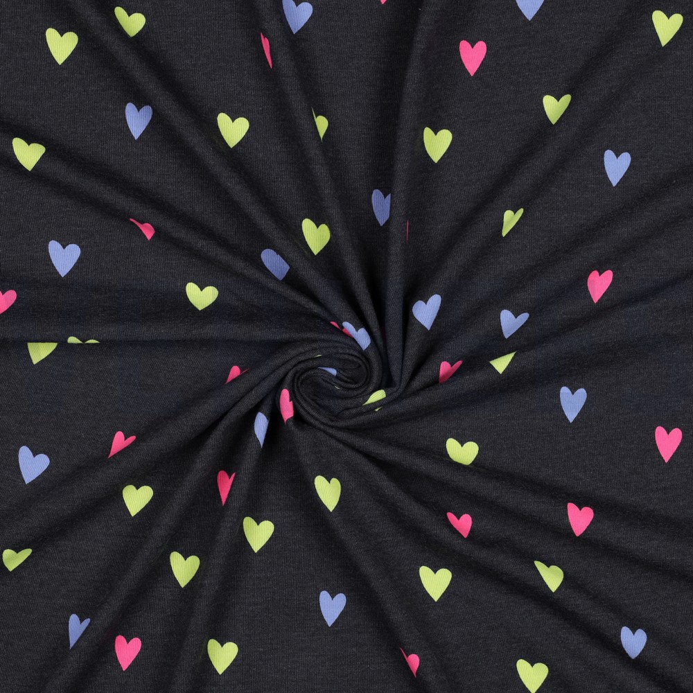 JERSEY MÉLANGE NEON CŒURS INDIGO CHINÉ #7