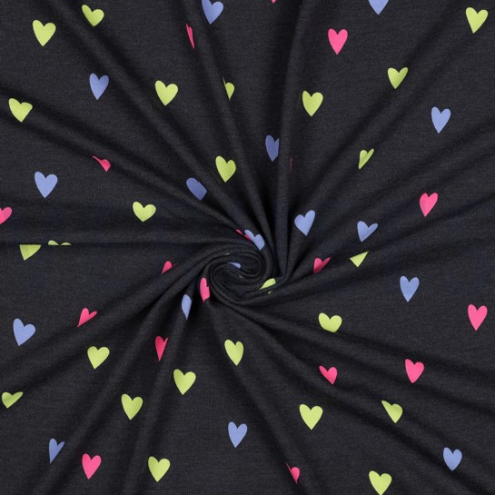 JERSEY MELANGE NEON HARTEN INDIGO GEMÊLEERD #7