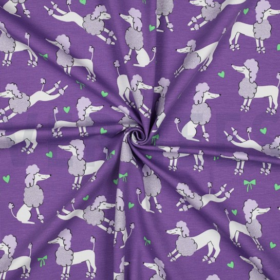 JERSEY GLITTER POODLES LAVENDER #7