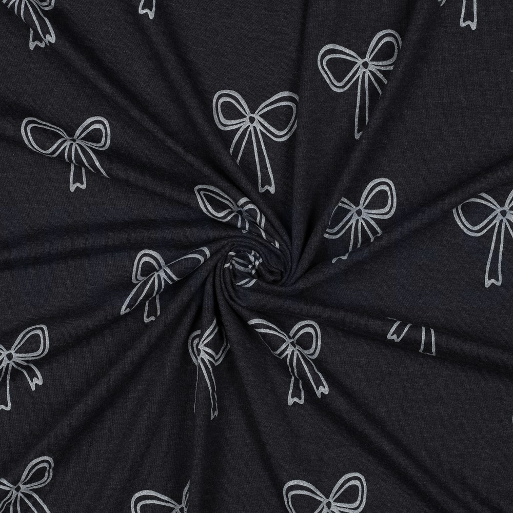 JERSEY MELANGE GLITTER BOWS INDIGO MELANGE #7