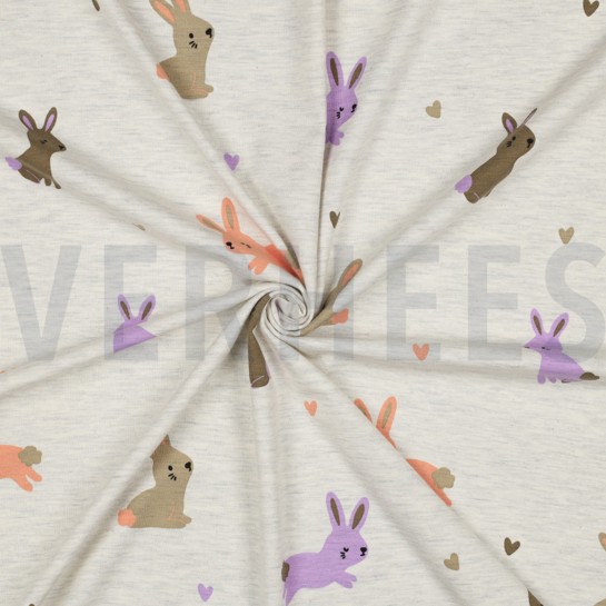 JERSEY MELANGE KANINCHEN ECRU MELIERT #7