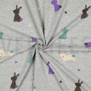 JERSEY MELANGE KONIJNEN LICHTGRIJS GEMÊLEERD (thumbnail) #3