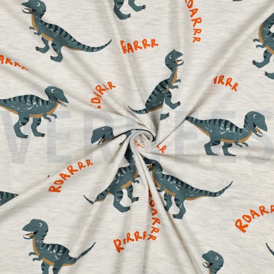 JERSEY MÉLANGE DINOSAURES ÉCRU MÉLANGÉ #7
