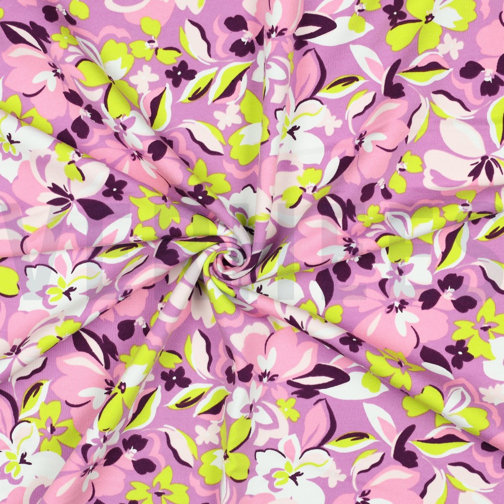 FRENCH TERRY BLOEMEN ROZE #7