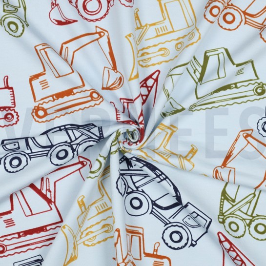 FRENCH TERRY WERKVOERTUIGEN LICHTBLAUW #7