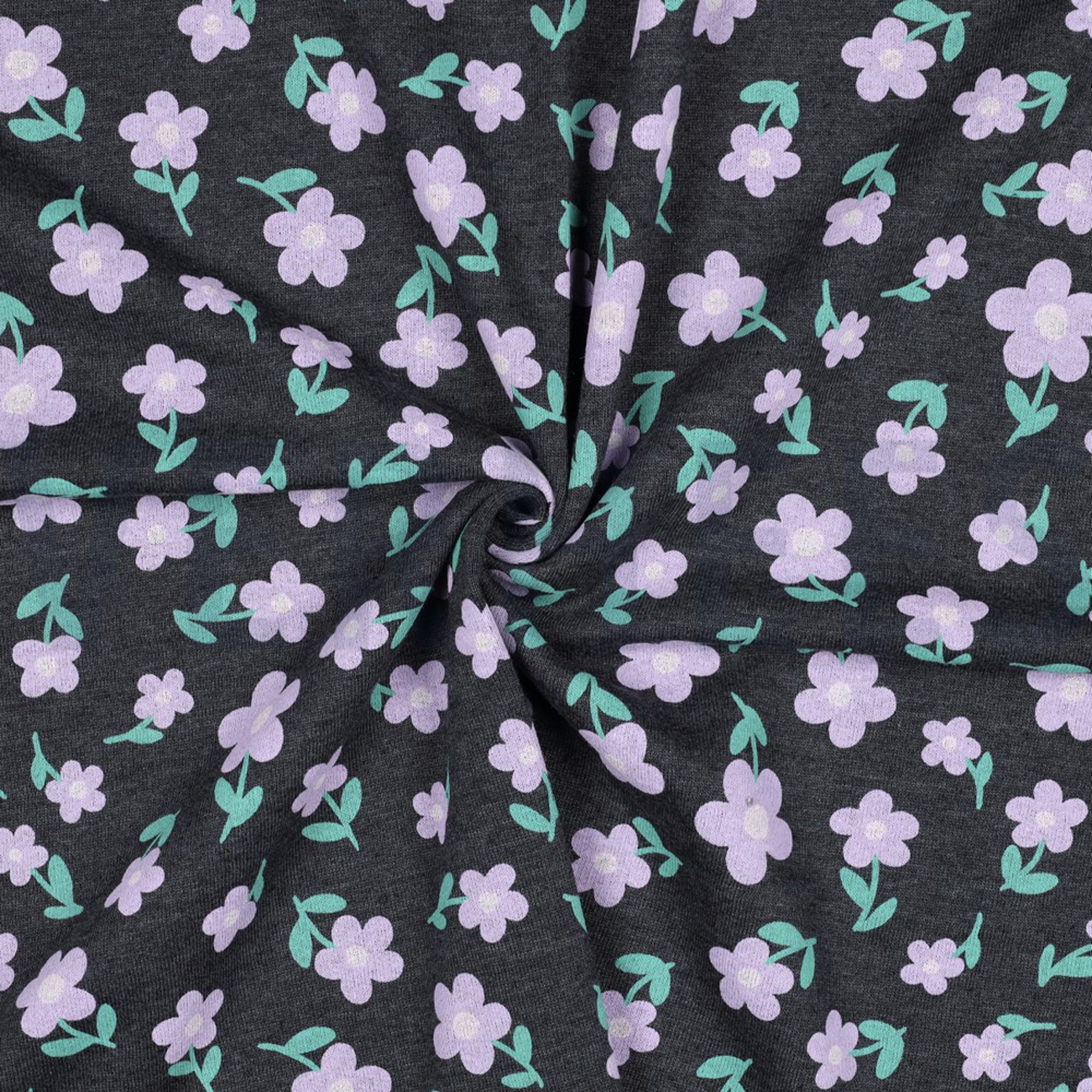 SWEAT MELANGE BLUMEN INDIGO MELIERT (high resolution) #3