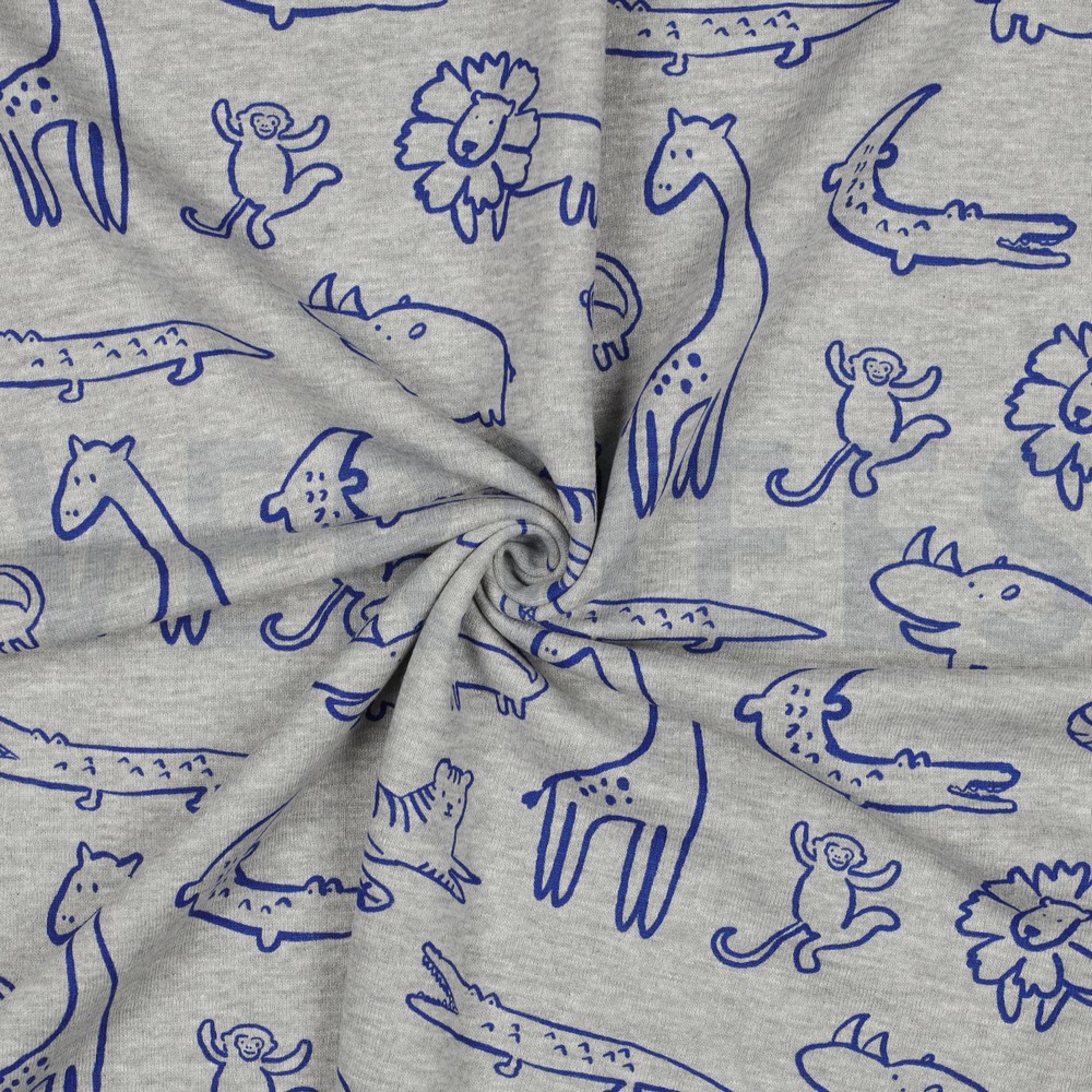 SWEAT MÉLANGE ANIMAUX SAFARI GRIS CHINÉ CLAIR #7