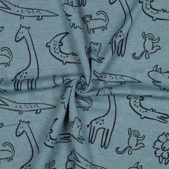 SWEAT MELANGE SAFARI DIEREN ROOKBLAUW GEMÊLEERD #7