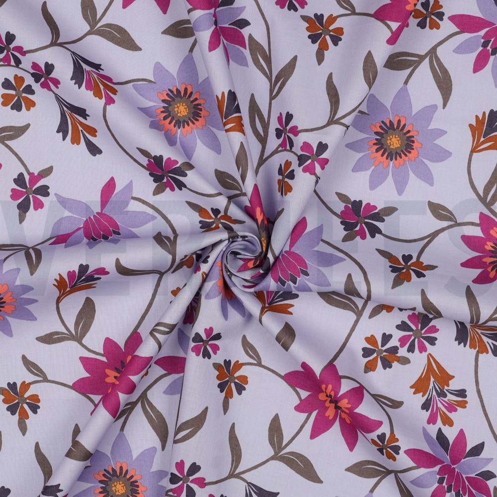 COTTON VOILE FLOWERS LAVENDER #7