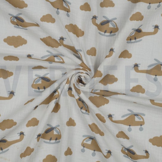 DOUBLE GAUZE HELICOPTERS OFF WHITE #7
