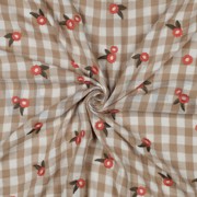 DOUBLE GAUZE RUITEN EMBROIDERY BLOEMEN BEIGE (thumbnail) #3