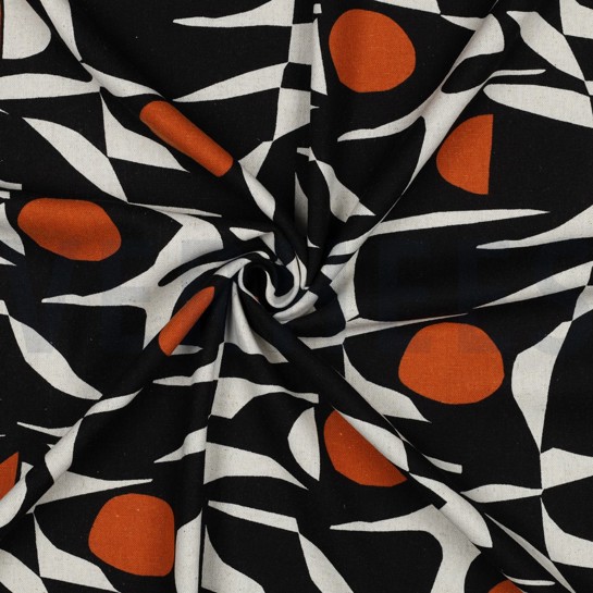 LINNEN VISCOSE ABSTRACT COGNAC #7