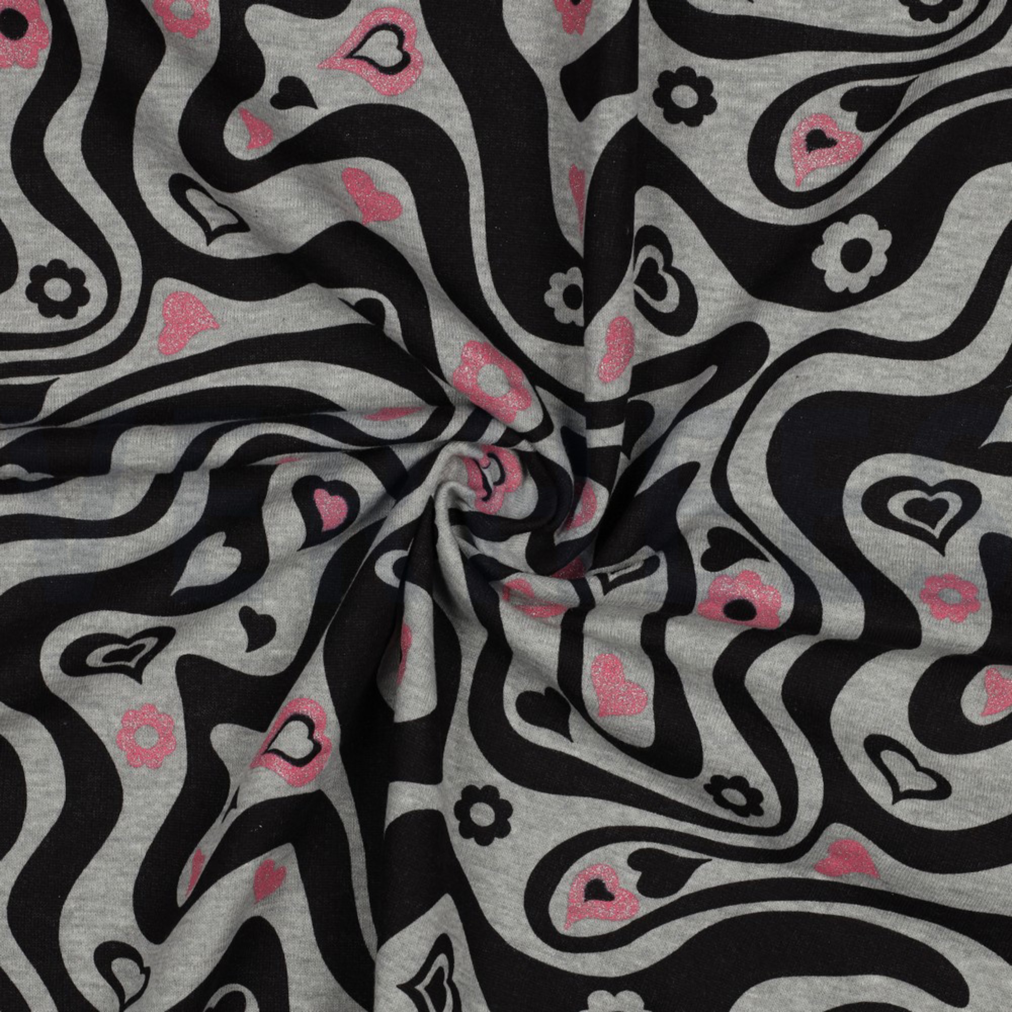 SWEAT MELANGE GLITTER RETRO BLOEMEN LICHTGRIJS GEMÊLEERD (high resolution) #3